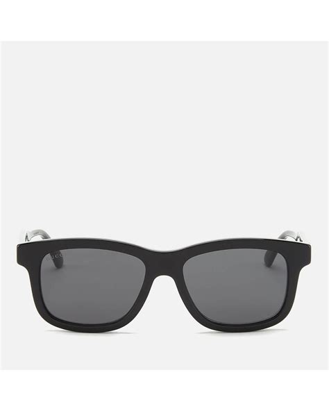 gucci - gg0824s - shiny solid black - acetate|Gucci Men's GG Acetate Aviator Sunglasses .